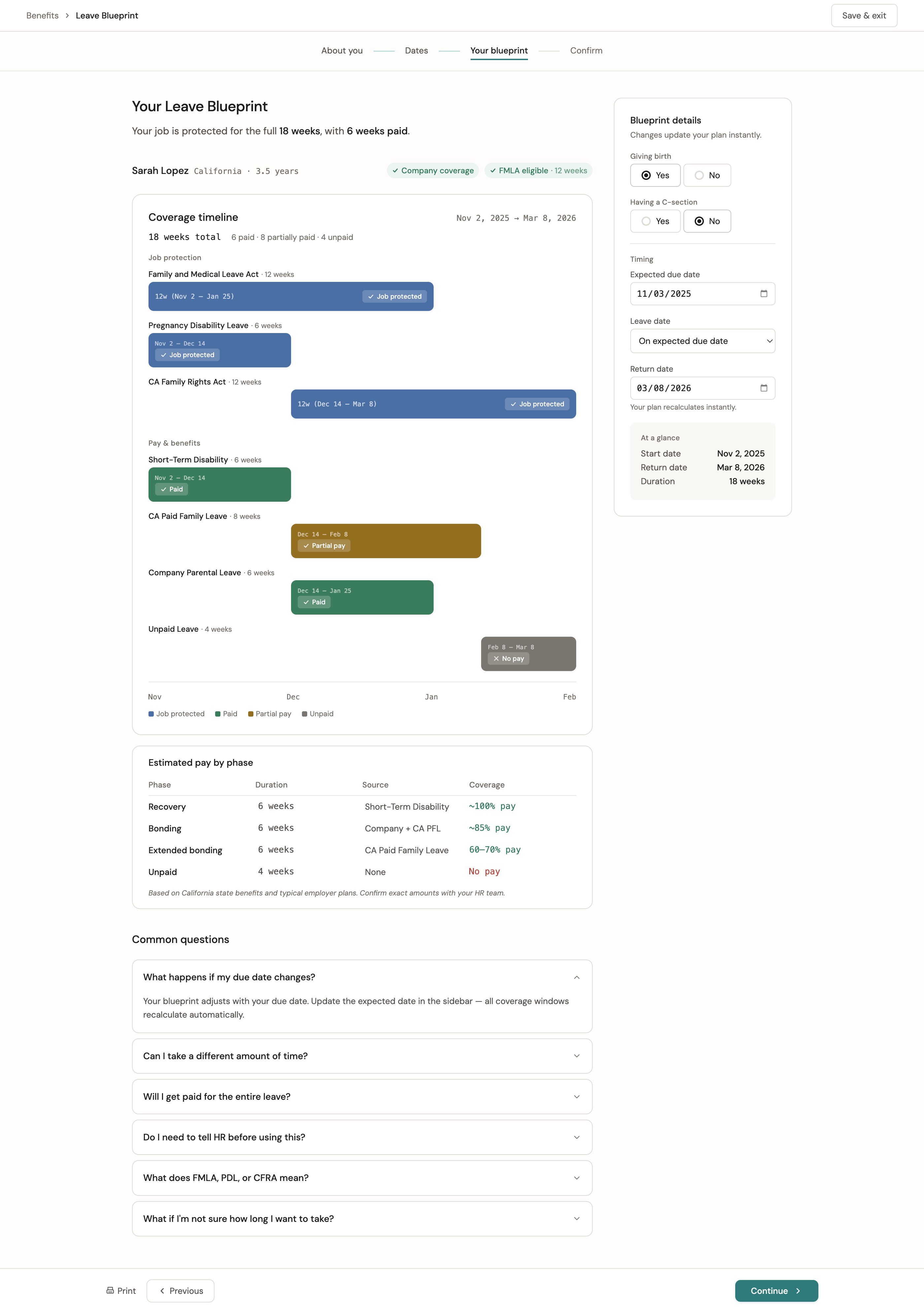Your leave blueprint — desktop